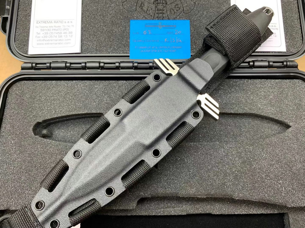 EXTREMA RATIO 意大利极端武力ERMES BLACK OPERATIVO埃姆斯特种直升机团（r.e.o.s）佩刀 银色礼盒版 全长27厘米
