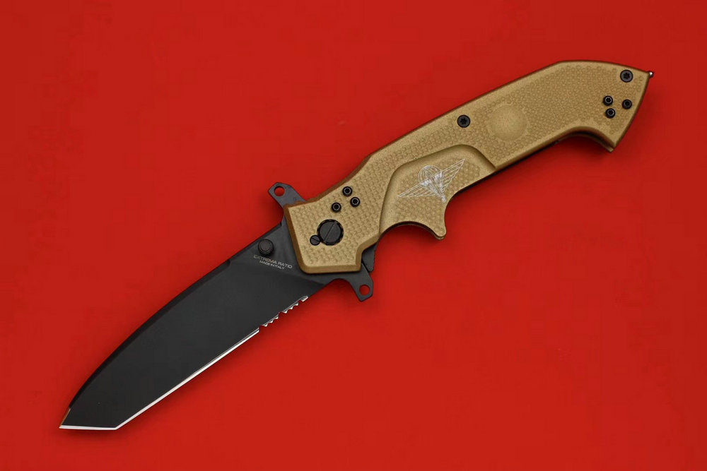 EXTREMA RATIO 意大利极端武力 GLAUCA J1 TANTO DESERT宪兵队J1 T头折刀 沙色 全长26.8厘米